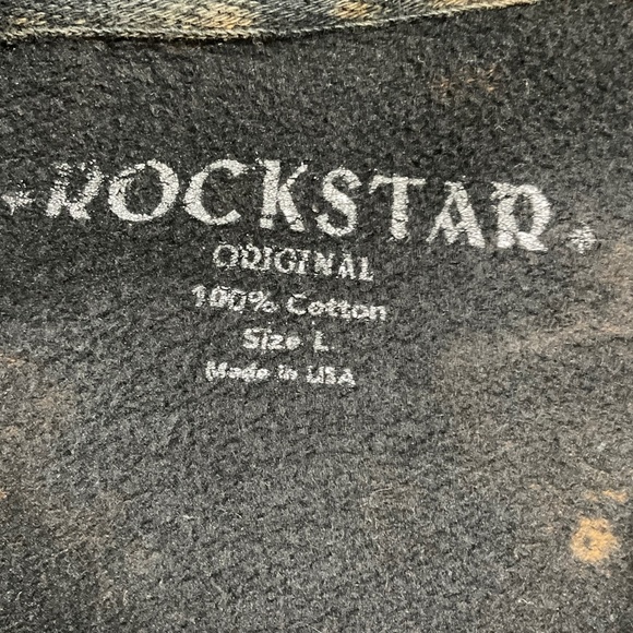 Rockstar Original Bleach Skull Hoodie sz Large Heavily Distressed Flame Graphic - Picture 14 of 16